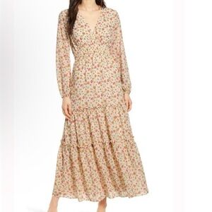 Lost + Wander long sleeve maxi floral dress size XS